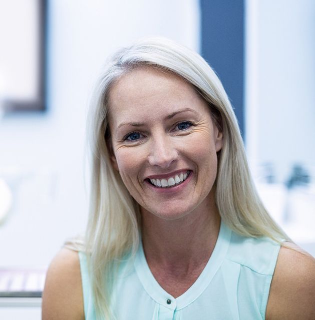 Older woman with a dental bridge in Fresno, CA