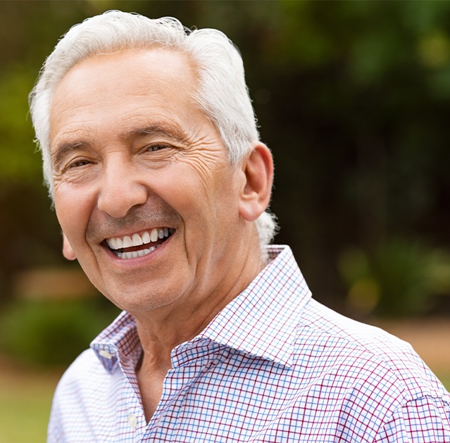Man sharing healthy smile after restorative dentistry