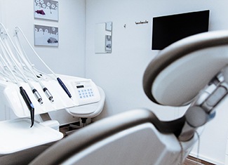 Empty dental chair at modern office