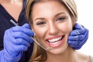 Smiling woman at dental checkup