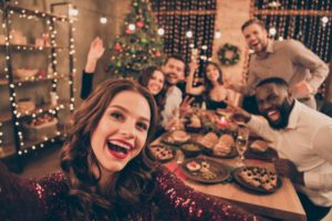 group of people at a holiday gathering